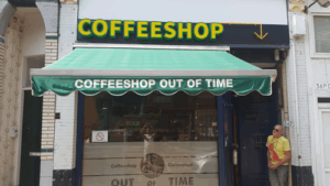 De bedrijfsnaam is coffeeshop out of time